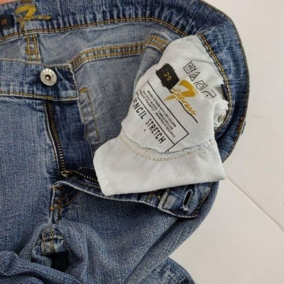 Seven7 Express pencil stretch distressed denim sz 29 blue Jeans - Picture 3 of 7